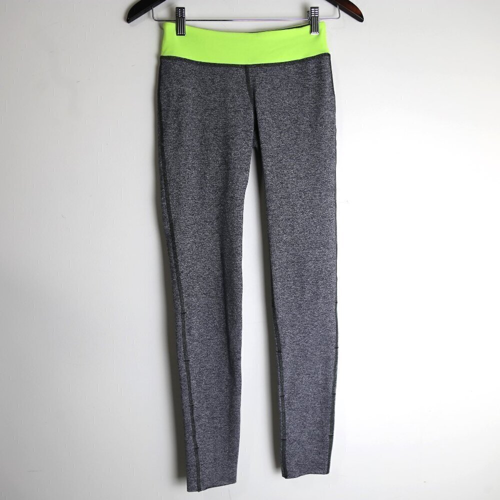 Ivivva by Lululemon Reversible Girls Neon Yellow Heathered Leggings Size 12
